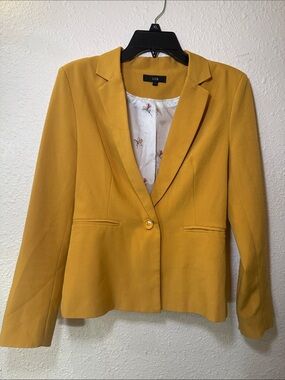 LOB Mustard Blazer with Floral Lining